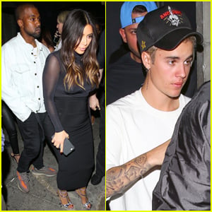 Kim Kardashian & Kanye West Party With Justin Bieber After His Staples Center Concert