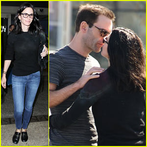 Courteney Cox Kisses Johnny McDaid Before Her Flight Home