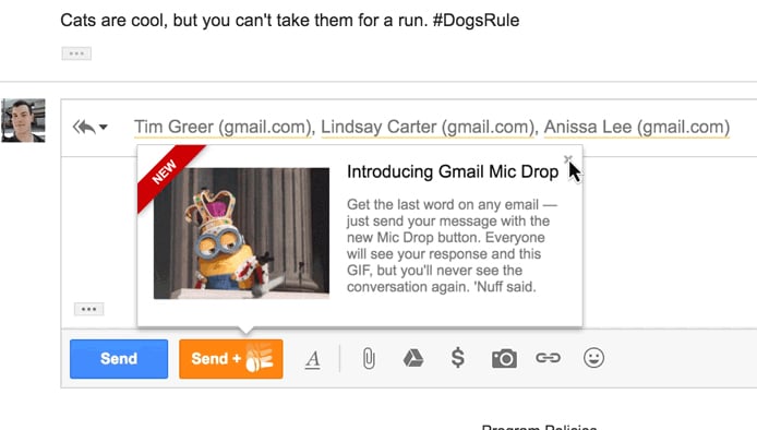 Google's Gmail Mic Drop Prank for April Fool's 2016 Removed - Just ...