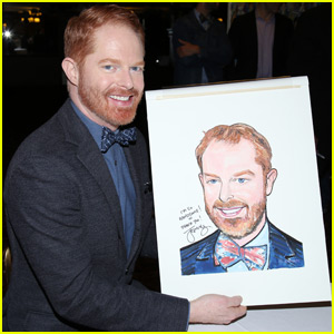 Jesse Tyler Ferguson Gets Animated for Caricature at NYC's Sardi's