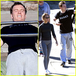 Michael Fassbender & Alicia Vikander Work On Their Fitness Together!