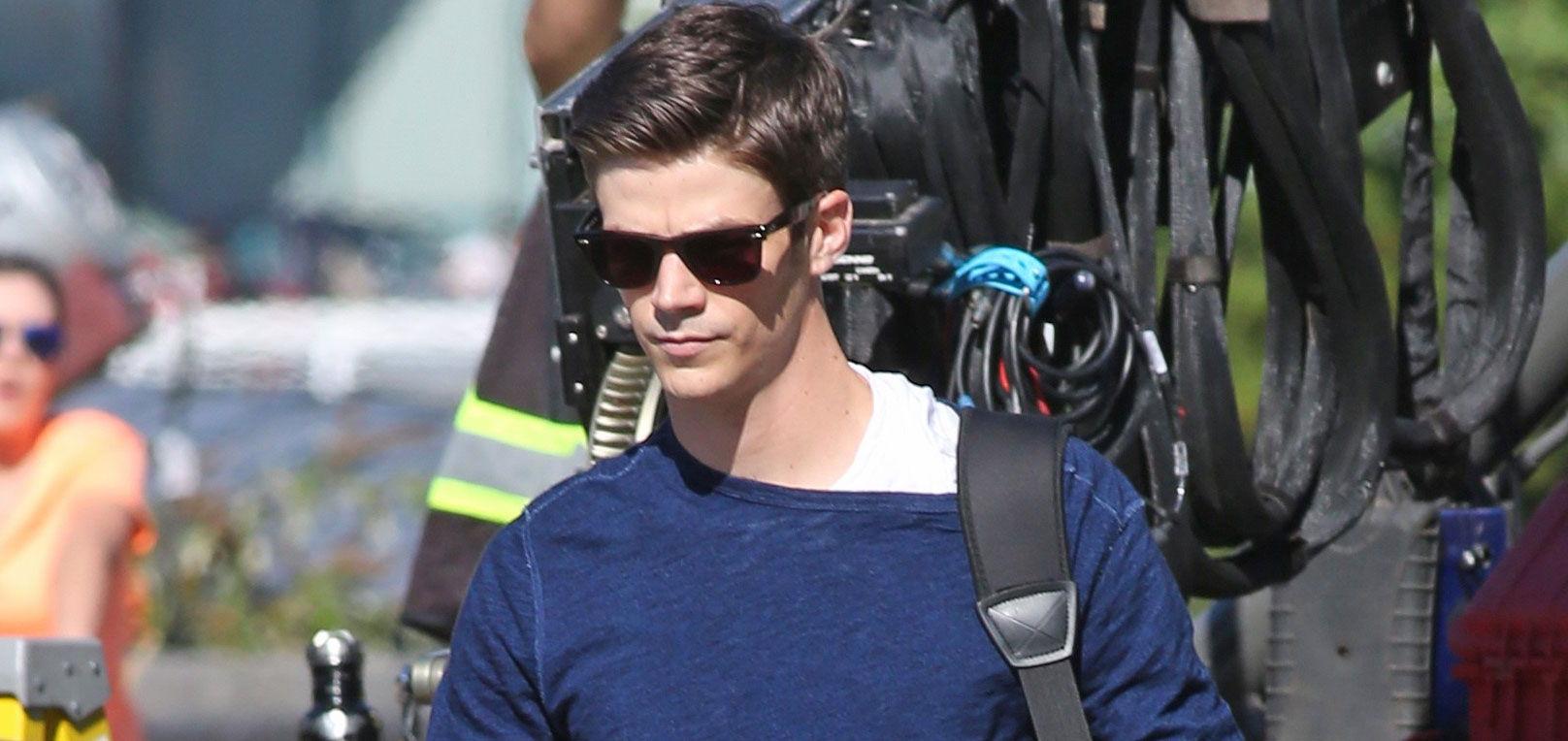 Grant Gustin Films ‘The Flash’ With Jesse L. Martin in Vancouver