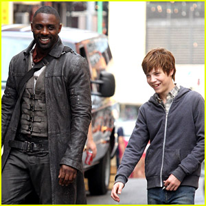 Idris Elba Films 'Dark Tower' Scenes with Tom Taylor as Jake!