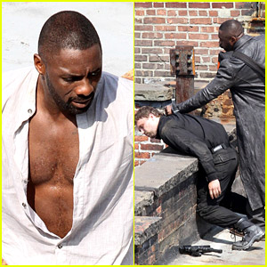 Idris Elba Unbuttons His Shirt on 'The Dark Tower' Set, Films Intense Fight Scene