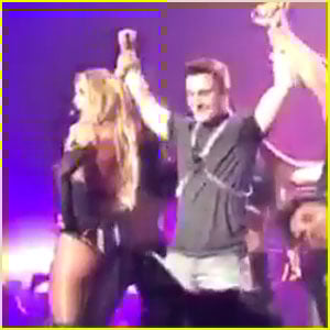 Britney Spears Brings Colton Haynes on Stage, Praises His Ass (Video