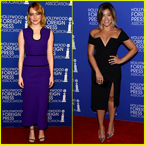 Emma Stone & Gina Rodriguez Glam Up for HFPA Banquet