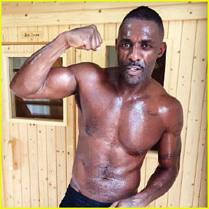 Idris Elba Flexes While Sweaty & Shirtless - See the Hot Photo!