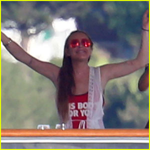 Lindsay Lohan Rocks Red 'This Bod's For You' Swimsuit in Italy!