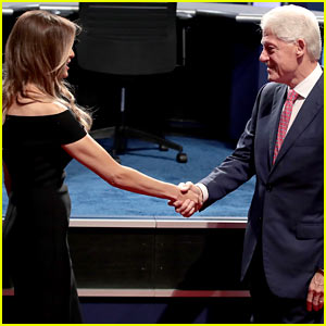 Bill Clinton & Melania Trump Shake Hands at First Presidential Debate ...