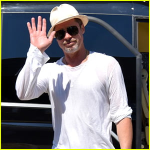 Brad Pitt Boards a Private Plane in Croatia