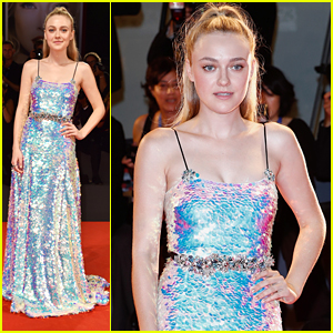 Dakota Fanning Wows In Holographic Gown at Venice Film Festival 2016