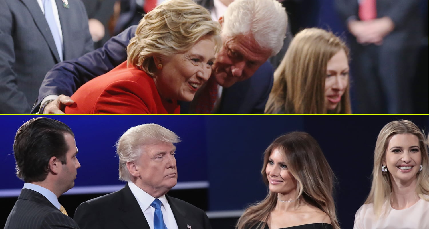 Hillary Clinton & Donald Trump Joined On Stage By Their Families After ...