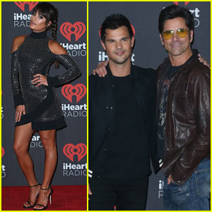 Lea Michele Joins Co-Stars Taylor Lautner & John Stamos at iHeartRadio Music Festival!