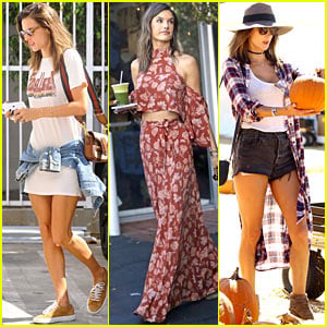 Alessanda Ambrosio Gets Ready for Fall at the Pumpkin Patch With Her Kids!
