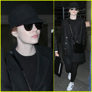 Emma Stone Keeps a Low Profile While Arriving at LAX