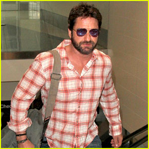 Newly Single Gerard Butler Catches a Solo Flight Out of LAX