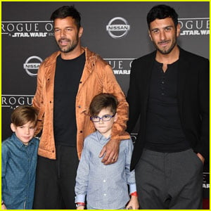 Ricky Martin Brings His Boys to 'Rogue One' Premiere With Fiance Jwan Yosef