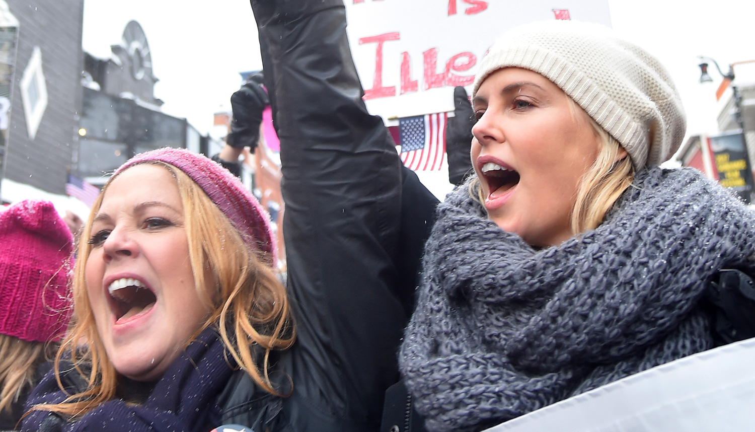 Charlize Theron Joins Celebs at Sundance Women’s March!