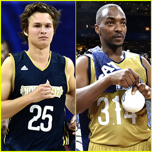 Ansel Elgort & Anthony Mackie Face Off in NBA All-Star Celebrity Game!