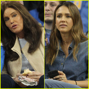 Caitlyn Jenner & Jessica Alba Sit Courtside at UCLA Game