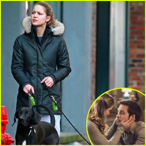 Supergirl's Melissa Benoist Walks Chris Wood's Dog in Canada