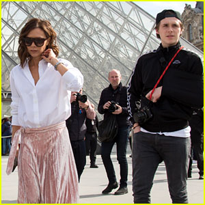 Victoria Beckham Visits the Louvre with Brooklyn & His Ex