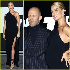 Pregnant Rosie Huntington-Whiteley Supports Jason Statham at 'Fate of the Furious' Premiere