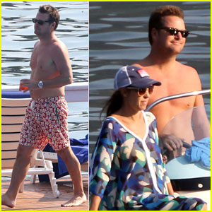 Chris O'Donnell Goes Shirtless for Family Vacation at Lake Como