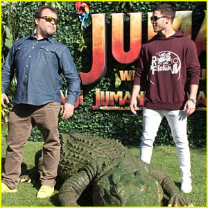 Jack Black & Nick Jonas Face Off During 'Jumanji' Promo Event