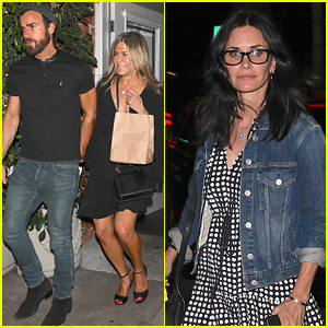 Jennifer Aniston & Justin Theroux Dine with Courteney Cox & More Friends!
