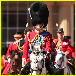 Prince William Attends Rehearsals for Queen's Birthday Parade