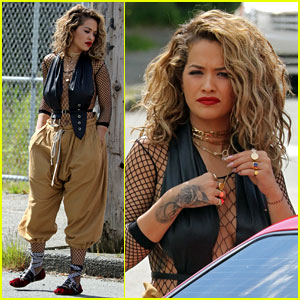 Rita Ora Busts Out the Fishnet on 'Your Song' Music Video Set