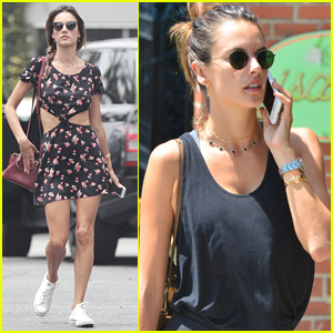 Alessandra Ambrosio Plays Peekaboo with Her Abs While Shopping