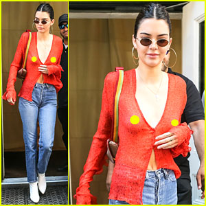 Kendall Jenner Goes Braless in See-Through Top