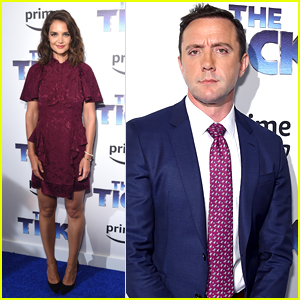Katie Holmes Supports Peter Serafinowicz at 'The Tick' Premiere
