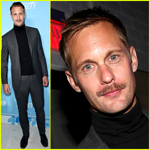 Alexander Skarsgard Suits Up for Pre-Emmys Party with His New Mustache!