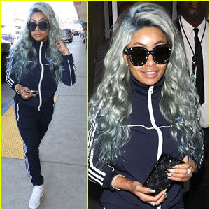 Blac Chyna Rocks Blue Hair for Her Flight Out of Town