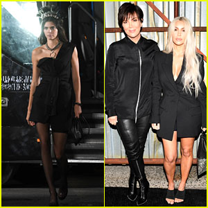 Kim Kardashian & Kris Jenner Support Kendall Jenner at Alexander Wang Show!