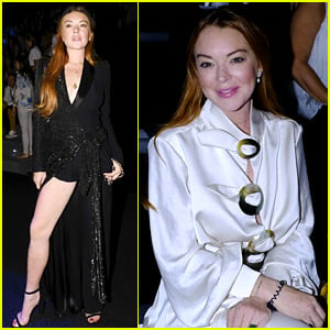 Lindsay Lohan Shows Off a Lot of Leg at Madrid Fashion Week