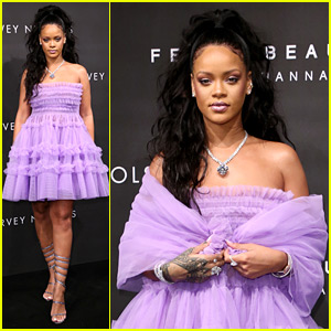 Rihanna Looks Lovely in Lilac for Fenty Beauty Launch in London