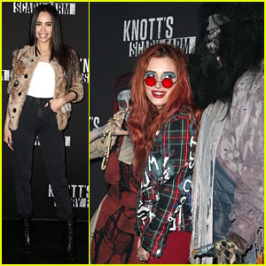 Sofia Carson & Bella Thorne Get Their Scare on at Knott's Scary Farm!