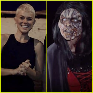 Serinda Swan Goes in Disguise to Scare Fans at Knott's Scary Farm! (Exclusive Video)