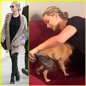 Jennifer Lawrence Shares Cute Video of Dog Pippi Backstage at 'Kimmel'