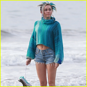 Miley Cyrus Looks Beautiful in Blue During Venice Beach Shoot