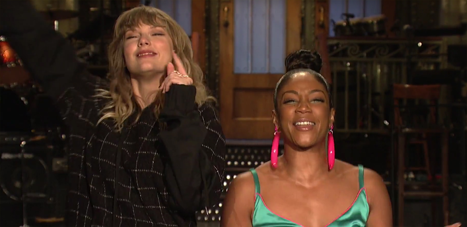 Taylor Swift & Tiffany Haddish Do a Happy Dance in ‘SNL’ Promo (Video(02)