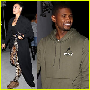 Usher & Wife Grace Miguel Couple Up for Vegan Dinner Date