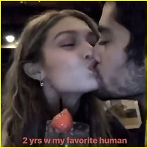 Zayn Malik & Gigi Hadid Kiss For 2 Year Anniversary!