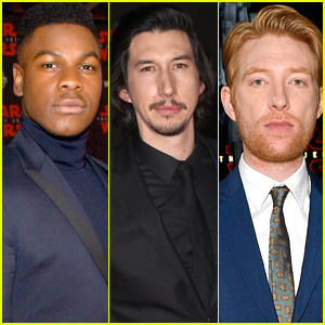 John Boyega, Adam Driver, & Domhnall Gleeson Suit Up for 'Last Jedi' Premiere