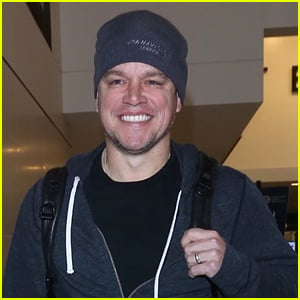 Matt Damon Greets Fans While Leaving LAX Airport