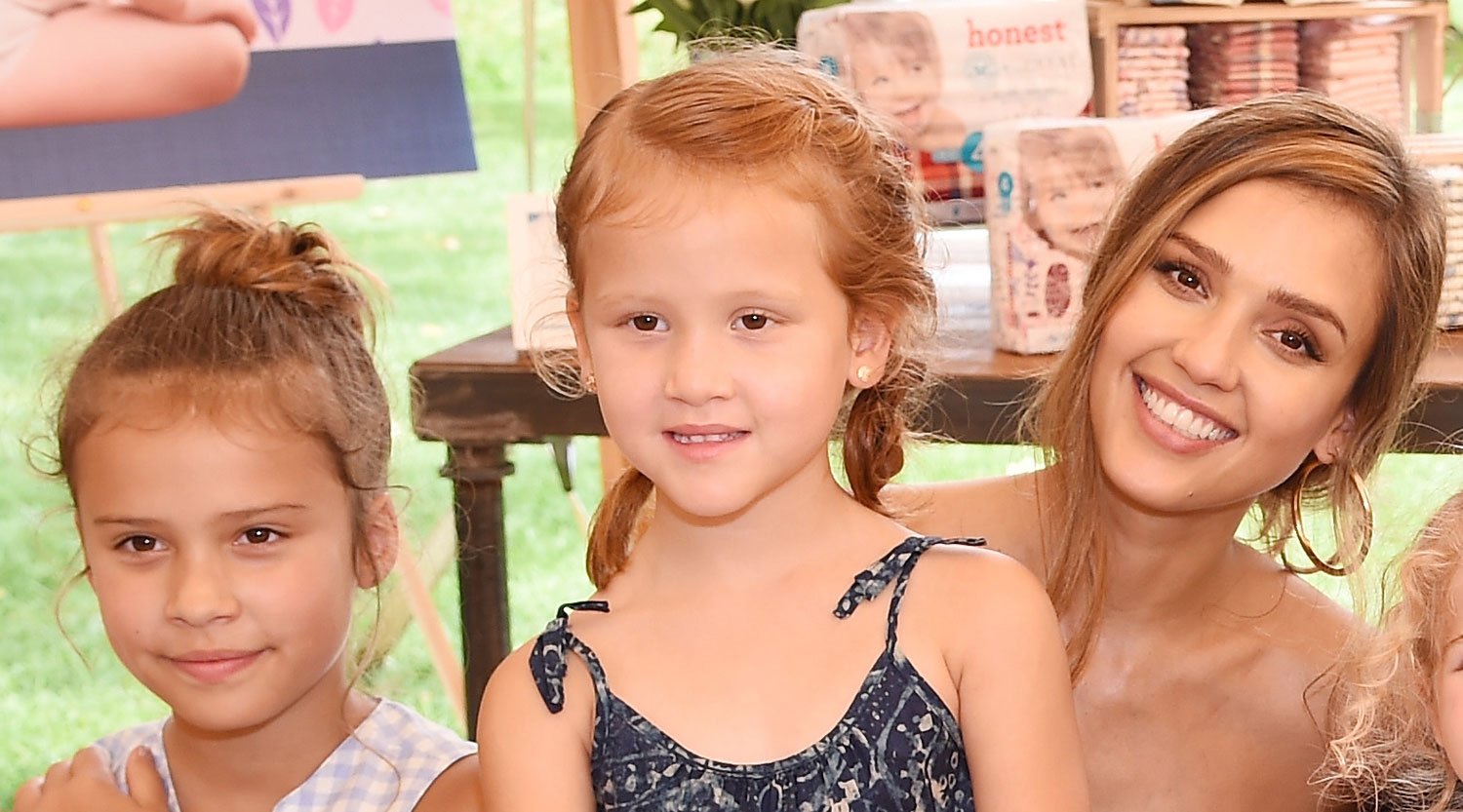 Jessica Alba’s Daughters Give Kisses to Baby Brother Hayes Cash